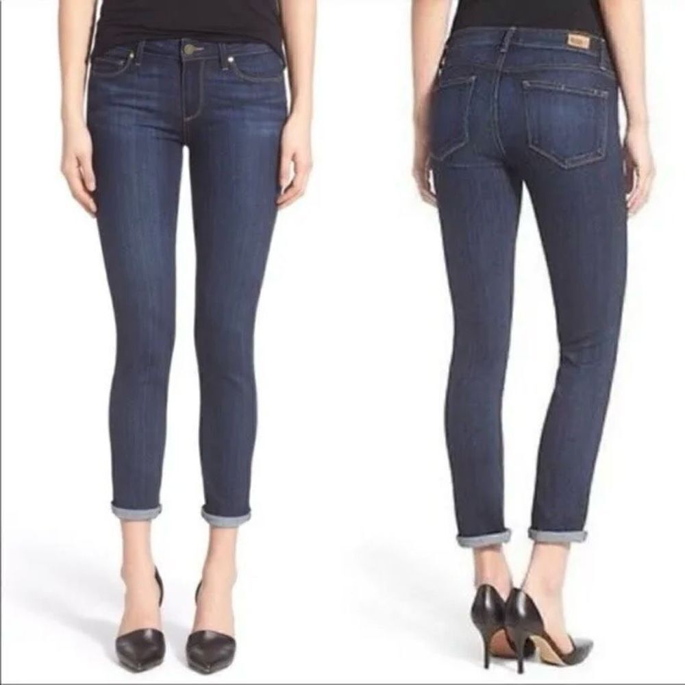 Paige skyline crop dark wash jeans size 27 - Picture 1 of 10